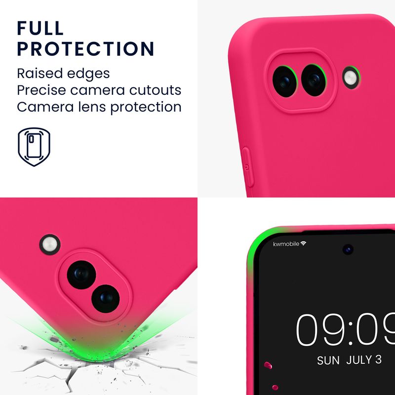Laptop, Telefoane si Tablete - Telefoane mobile si accesorii - Accesorii Telefoane - Huse telefoane - Husa Kwmobile pentru Google Pixel 10a, anti-alunecare, silicon, roz neon - Infinity.ro