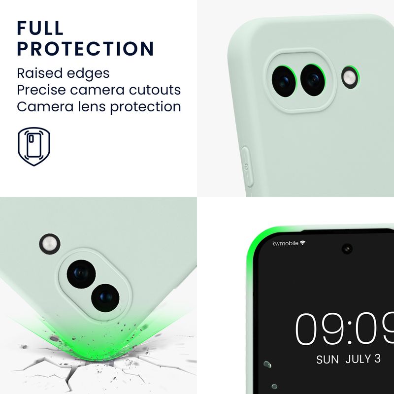Laptop, Telefoane si Tablete - Telefoane mobile si accesorii - Accesorii Telefoane - Huse telefoane - Husa Kwmobile pentru Google Pixel 10a, anti-alunecare, silicon, menta - Infinity.ro