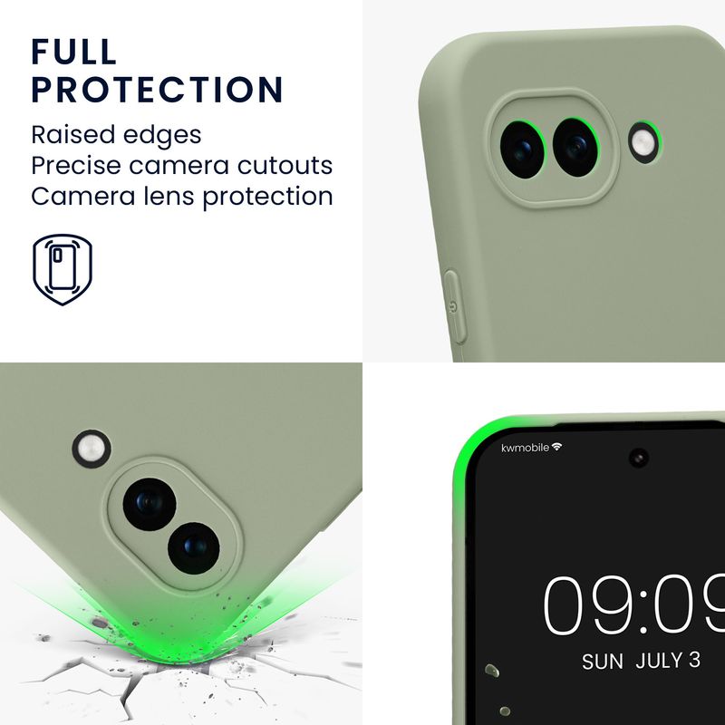 Laptop, Telefoane si Tablete - Telefoane mobile si accesorii - Accesorii Telefoane - Huse telefoane - Husa Kwmobile pentru Google Pixel 10a, anti-alunecare, silicon, verde, gri - Infinity.ro