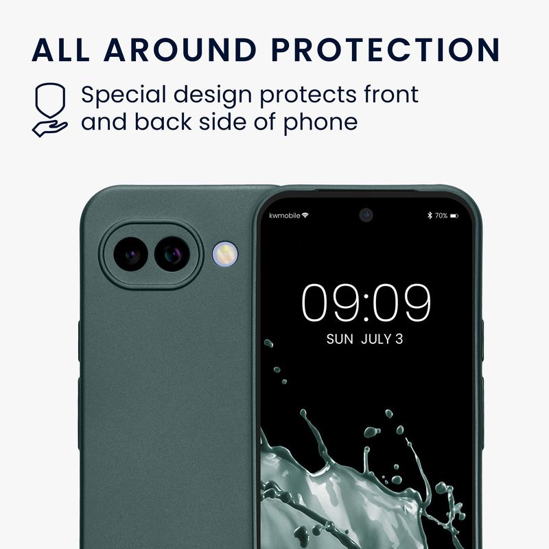 Laptop, Telefoane si Tablete - Telefoane mobile si accesorii - Accesorii Telefoane - Huse telefoane - Husa Kwmobile pentru Google Pixel 10a, anti-alunecare, silicon, turcoaz metalizat - Infinity.ro