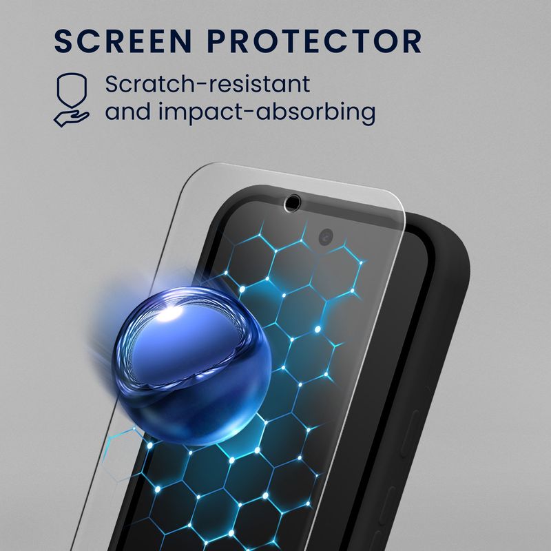 Laptop, Telefoane si Tablete - Telefoane mobile si accesorii - Accesorii Telefoane - Huse telefoane - Husa Kwmobile pentru Google Pixel 10a, anti-alunecare, sticla temperata, negru - Infinity.ro