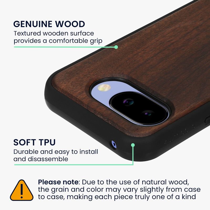 Laptop, Telefoane si Tablete - Telefoane mobile si accesorii - Accesorii Telefoane - Huse telefoane - Husa Kwmobile pentru Google Pixel 10a, compatibilitate MagSafe, lemn, TPU, maro - Infinity.ro