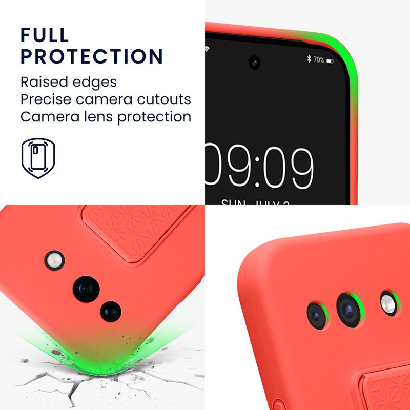Laptop, Telefoane si Tablete - Telefoane mobile si accesorii - Accesorii Telefoane - Huse telefoane - Husa Kwmobile pentru Google Pixel 10a, functie stand, silicon, coral - Infinity.ro