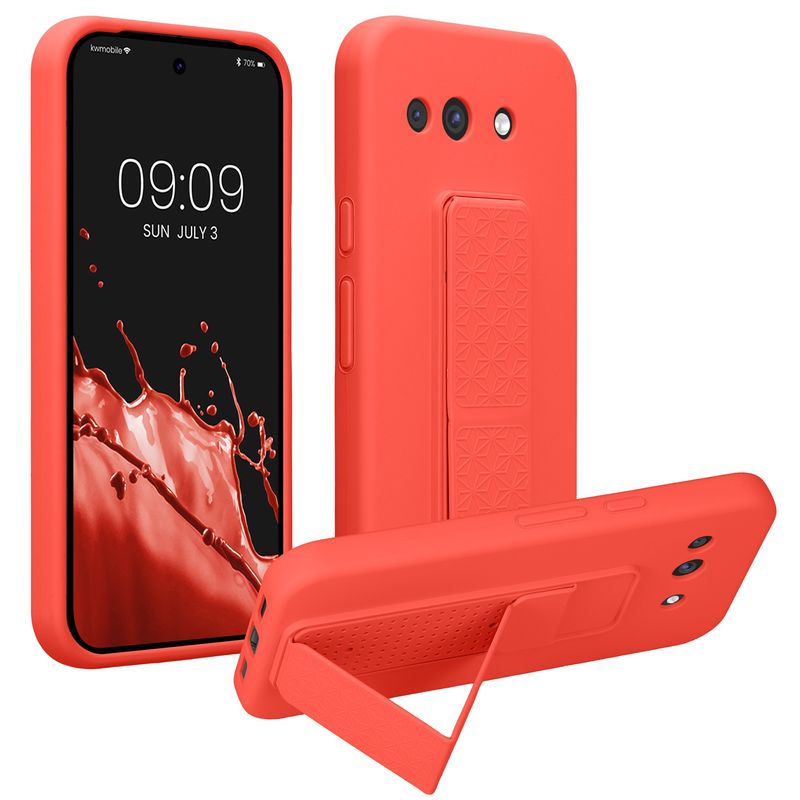 Laptop, Telefoane si Tablete - Telefoane mobile si accesorii - Accesorii Telefoane - Huse telefoane - Husa Kwmobile pentru Google Pixel 10a, functie stand, silicon, coral - Infinity.ro