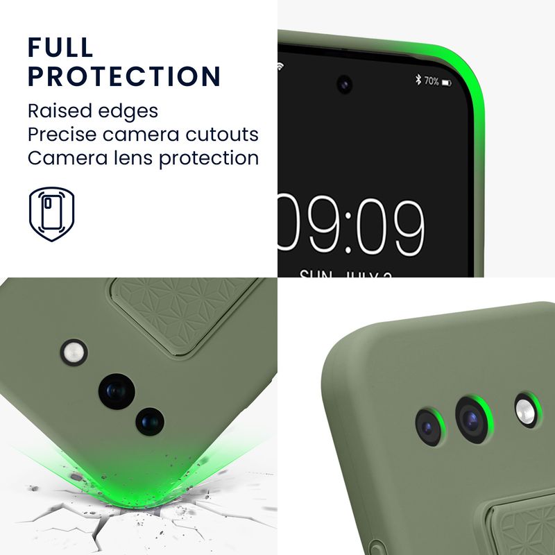 Laptop, Telefoane si Tablete - Telefoane mobile si accesorii - Accesorii Telefoane - Huse telefoane - Husa Kwmobile pentru Google Pixel 10a, functie stand, silicon, verde - Infinity.ro