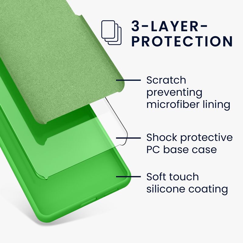 Laptop, Telefoane si Tablete - Telefoane mobile si accesorii - Accesorii Telefoane - Huse telefoane - Husa Kwmobile pentru Google Pixel 10a, incarcare wireless, anti-alunecare, silicon, verde - Infinity.ro