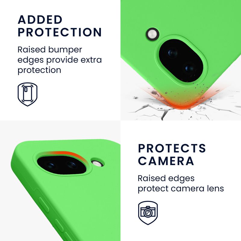 Laptop, Telefoane si Tablete - Telefoane mobile si accesorii - Accesorii Telefoane - Huse telefoane - Husa Kwmobile pentru Google Pixel 10a, incarcare wireless, anti-alunecare, silicon, verde - Infinity.ro