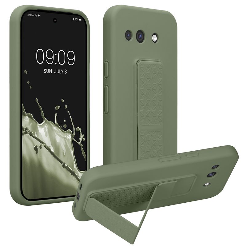 Laptop, Telefoane si Tablete - Telefoane mobile si accesorii - Accesorii Telefoane - Huse telefoane - Husa Kwmobile pentru Google Pixel 10a, functie stand, silicon, verde - Infinity.ro