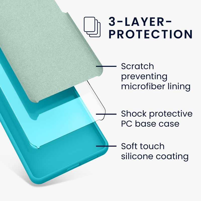 Laptop, Telefoane si Tablete - Telefoane mobile si accesorii - Accesorii Telefoane - Huse telefoane - Husa Kwmobile pentru Google Pixel 10a, incarcare wireless, silicon, albastru glaciar - Infinity.ro