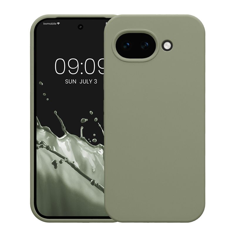 Laptop, Telefoane si Tablete - Telefoane mobile si accesorii - Accesorii Telefoane - Huse telefoane - Husa Kwmobile pentru Google Pixel 10a, incarcare wireless, silicon, verde, gri - Infinity.ro