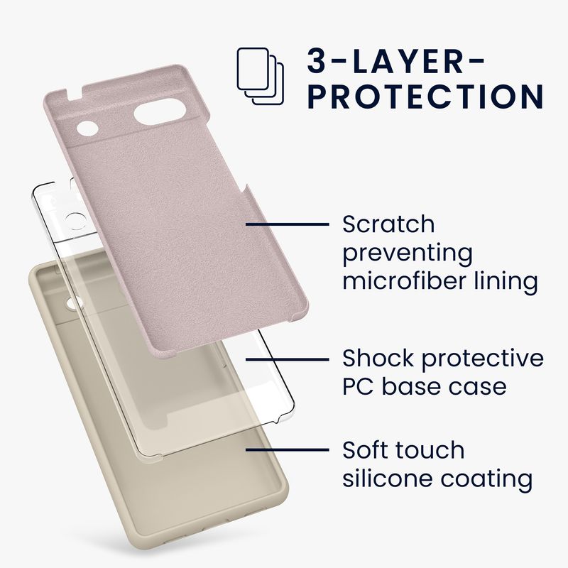 Laptop, Telefoane si Tablete - Telefoane mobile si accesorii - Accesorii Telefoane - Huse telefoane - Husa Kwmobile pentru Google Pixel 6a, anti-alunecare, silicon, bej - Infinity.ro