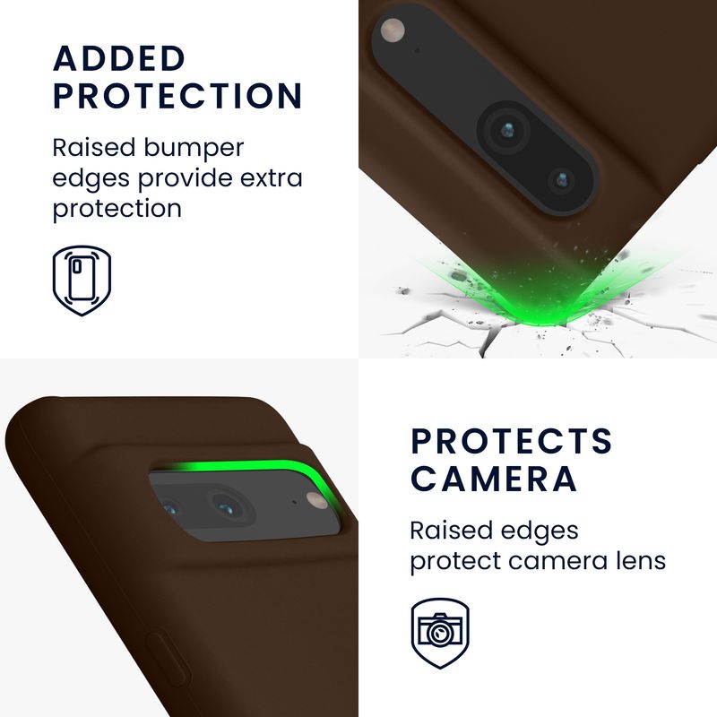Laptop, Telefoane si Tablete - Telefoane mobile si accesorii - Accesorii Telefoane - Huse telefoane - Husa Kwmobile pentru Google Pixel 7, anti-alunecare, silicon, ciocolatiu - Infinity.ro