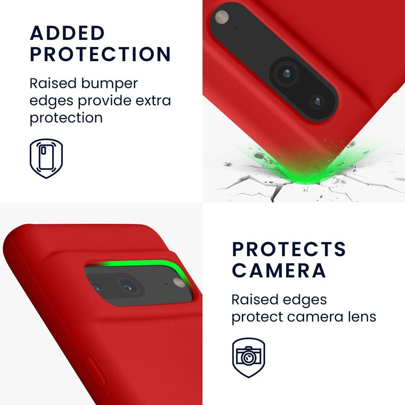 Laptop, Telefoane si Tablete - Telefoane mobile si accesorii - Accesorii Telefoane - Huse telefoane - Husa Kwmobile pentru Google Pixel 7, anti-alunecare, silicon, rosu - Infinity.ro
