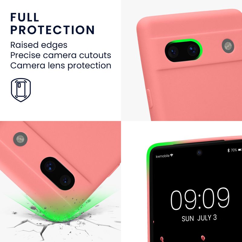 Laptop, Telefoane si Tablete - Telefoane mobile si accesorii - Accesorii Telefoane - Huse telefoane - Husa Kwmobile pentru Google Pixel 7a, anti-alunecare, silicon, coral - Infinity.ro