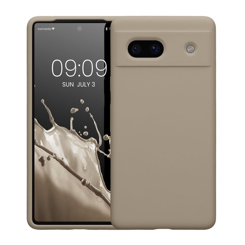 Laptop, Telefoane si Tablete - Telefoane mobile si accesorii - Accesorii Telefoane - Huse telefoane - Husa Kwmobile pentru Google Pixel 7a, anti-alunecare, silicon, gri, bej - Infinity.ro