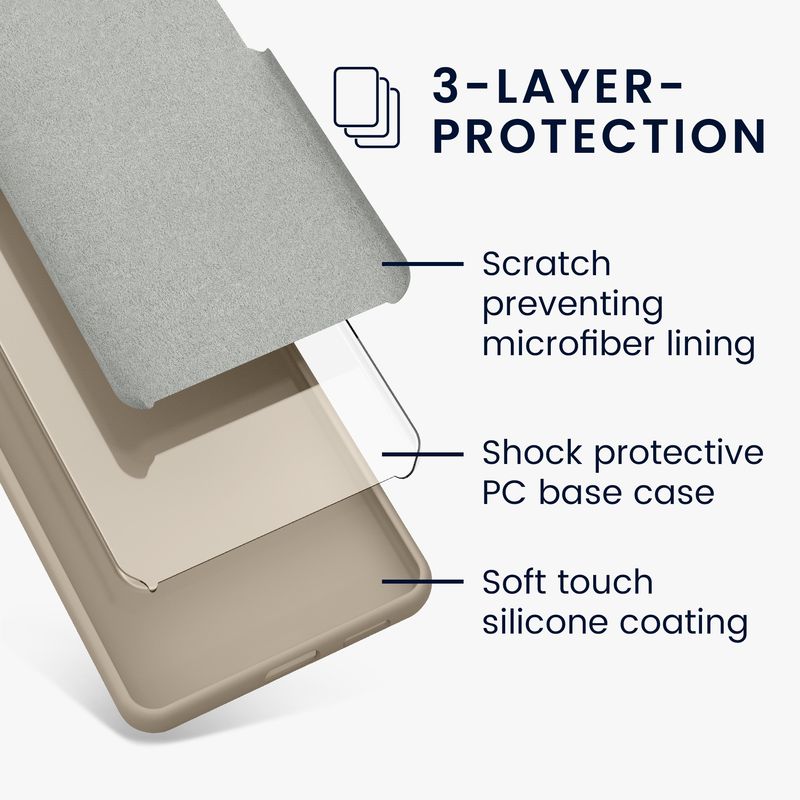 Laptop, Telefoane si Tablete - Telefoane mobile si accesorii - Accesorii Telefoane - Huse telefoane - Husa Kwmobile pentru Google Pixel 7a, anti-alunecare, silicon, gri, bej - Infinity.ro