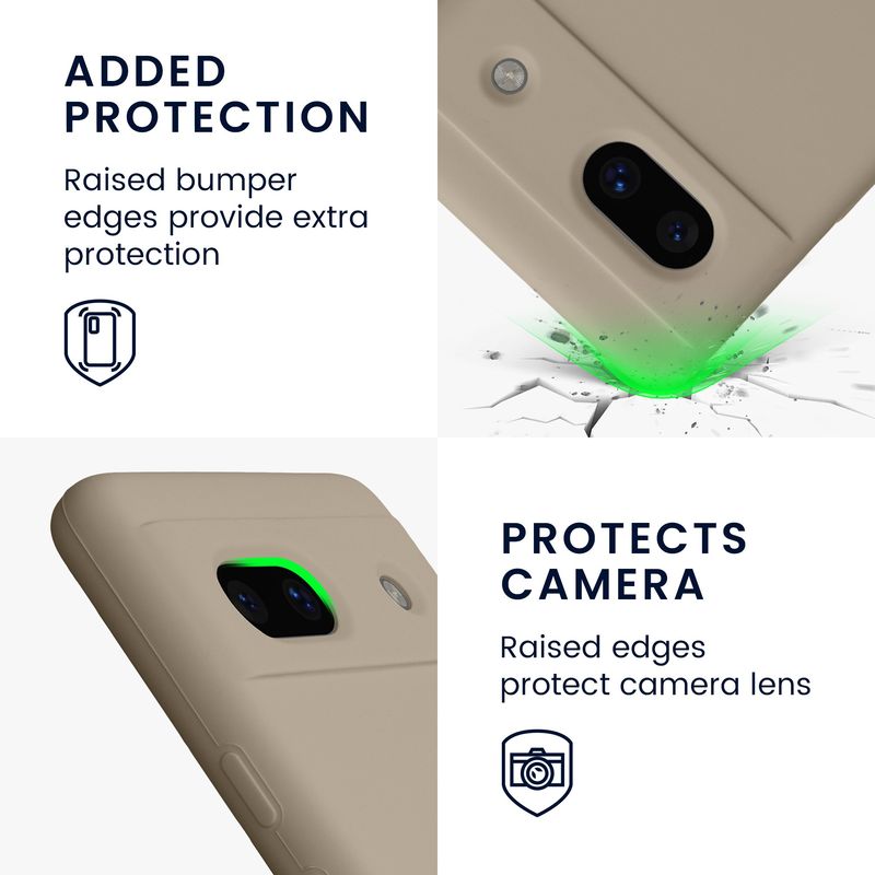 Laptop, Telefoane si Tablete - Telefoane mobile si accesorii - Accesorii Telefoane - Huse telefoane - Husa Kwmobile pentru Google Pixel 7a, anti-alunecare, silicon, gri, bej - Infinity.ro