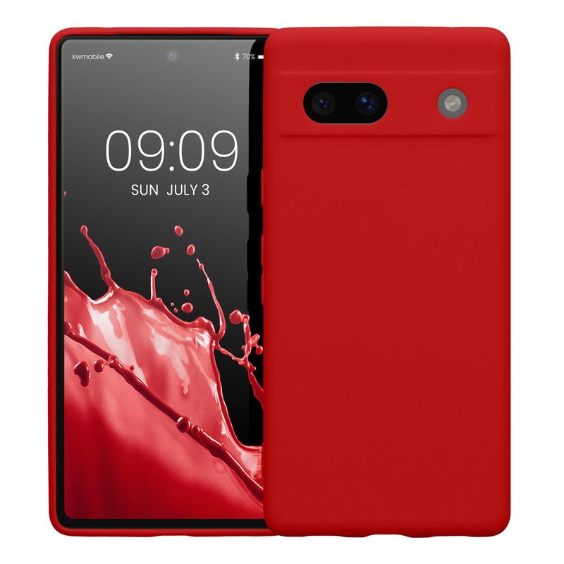 Laptop, Telefoane si Tablete - Telefoane mobile si accesorii - Accesorii Telefoane - Huse telefoane - Husa Kwmobile pentru Google Pixel 7a, anti-alunecare, silicon, rosu - Infinity.ro