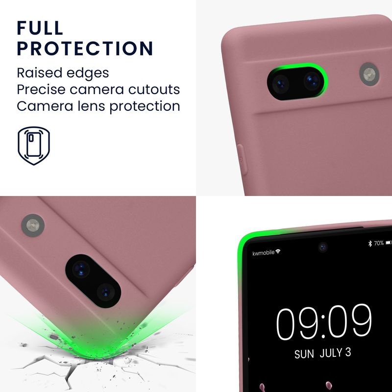 Laptop, Telefoane si Tablete - Telefoane mobile si accesorii - Accesorii Telefoane - Huse telefoane - Husa Kwmobile pentru Google Pixel 7a, anti-alunecare, silicon, roz antic - Infinity.ro
