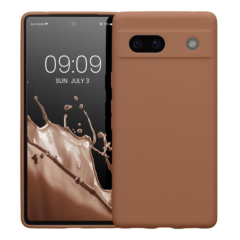 Laptop, Telefoane si Tablete - Telefoane mobile si accesorii - Accesorii Telefoane - Huse telefoane - Husa Kwmobile pentru Google Pixel 7a, anti-alunecare, silicon, maro - Infinity.ro