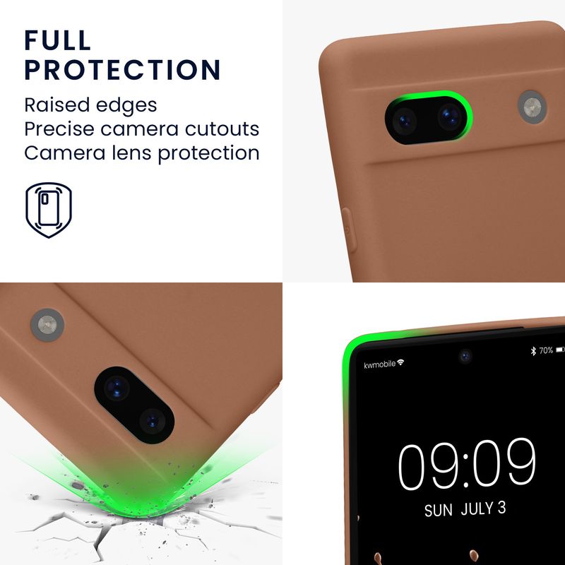 Laptop, Telefoane si Tablete - Telefoane mobile si accesorii - Accesorii Telefoane - Huse telefoane - Husa Kwmobile pentru Google Pixel 7a, anti-alunecare, silicon, maro - Infinity.ro