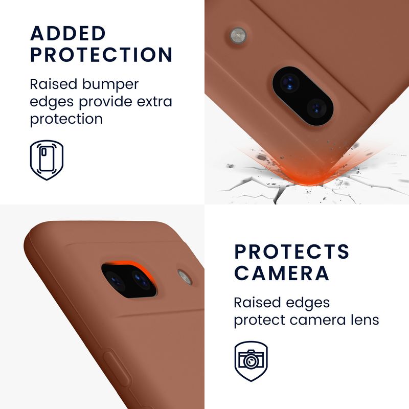 Laptop, Telefoane si Tablete - Telefoane mobile si accesorii - Accesorii Telefoane - Huse telefoane - Husa Kwmobile pentru Google Pixel 7a, anti-alunecare, silicon, maro mocha - Infinity.ro