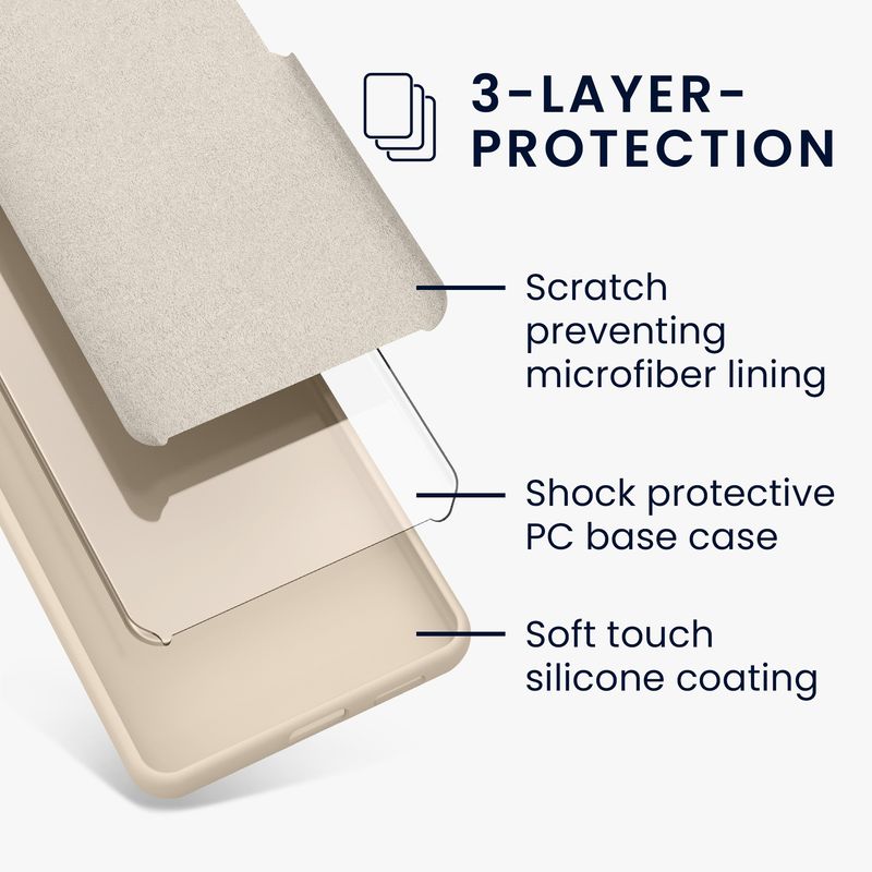 Laptop, Telefoane si Tablete - Telefoane mobile si accesorii - Accesorii Telefoane - Huse telefoane - Husa Kwmobile pentru Google Pixel 8, anti-alunecare, silicon, bej - Infinity.ro