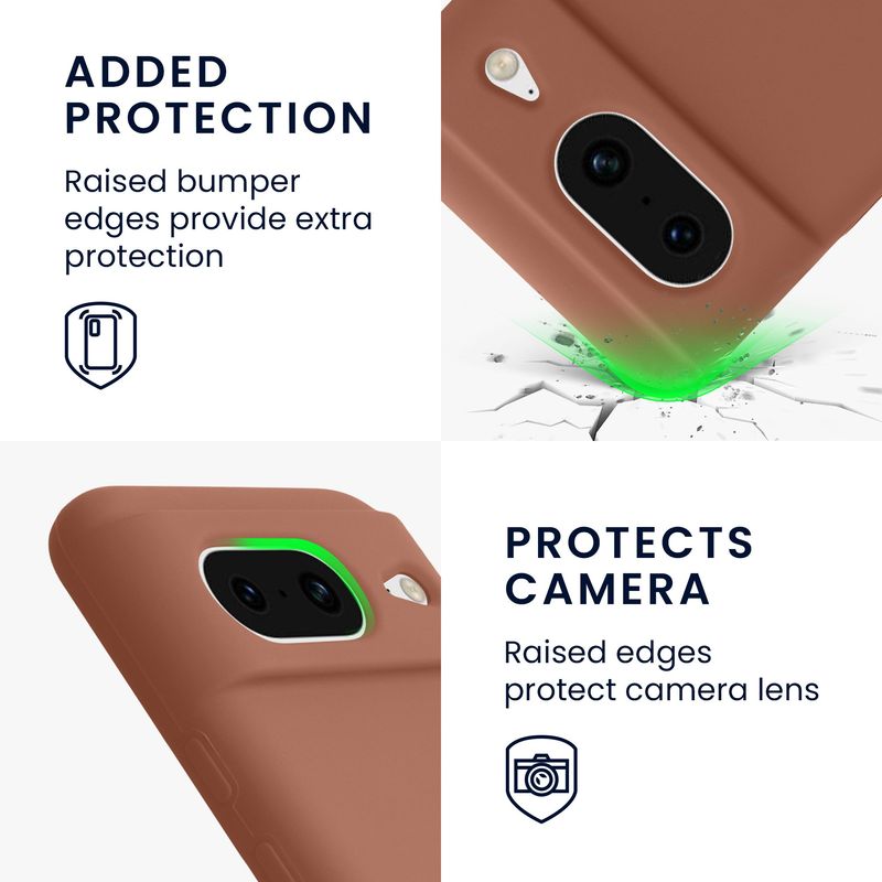 Laptop, Telefoane si Tablete - Telefoane mobile si accesorii - Accesorii Telefoane - Huse telefoane - Husa Kwmobile pentru Google Pixel 8, anti-alunecare, silicon, maro - Infinity.ro
