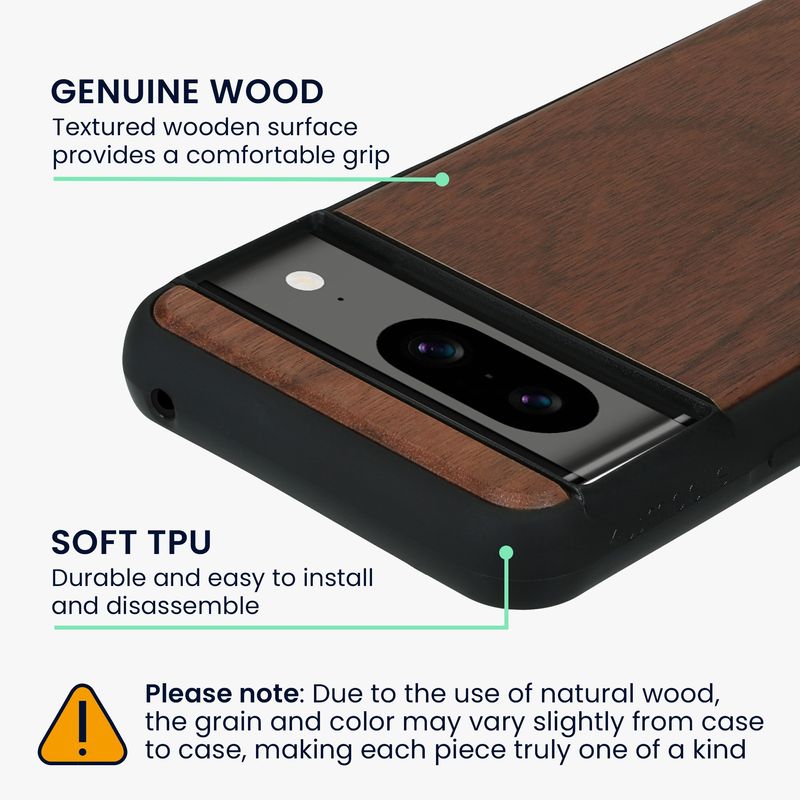 Laptop, Telefoane si Tablete - Telefoane mobile si accesorii - Accesorii Telefoane - Huse telefoane - Husa Kwmobile pentru Google Pixel 8, compatibilitate MagSafe, lemn, TPU, maro - Infinity.ro