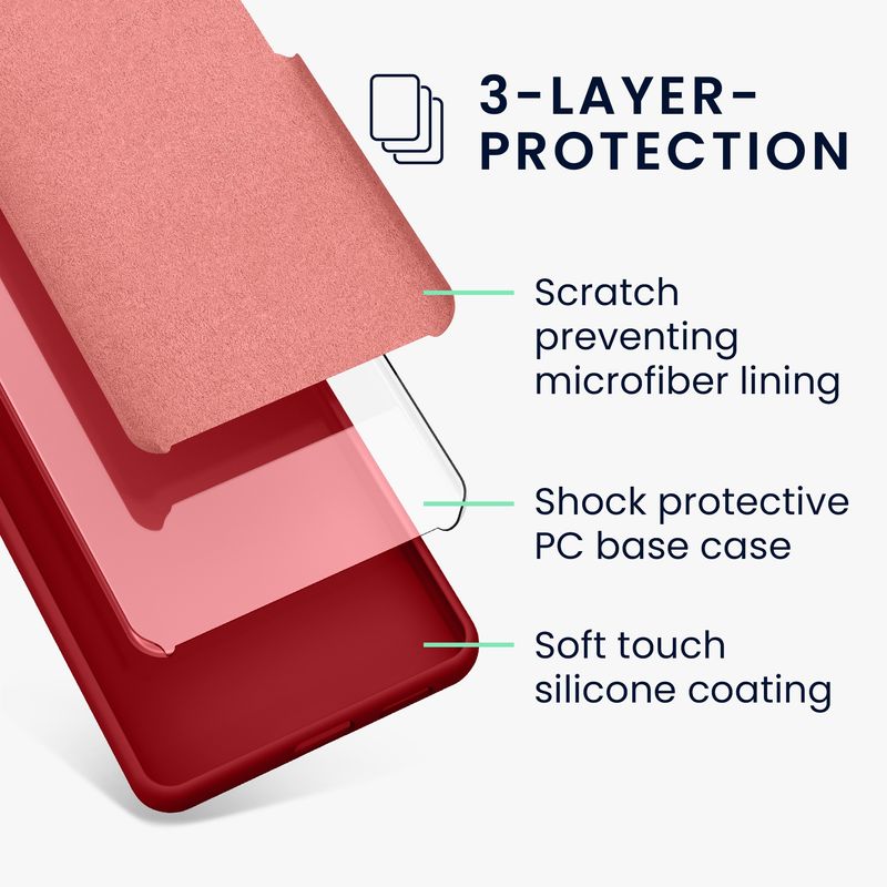 Laptop, Telefoane si Tablete - Telefoane mobile si accesorii - Accesorii Telefoane - Huse telefoane - Husa Kwmobile pentru Google Pixel 8 Pro, anti-alunecare, silicon, rosu - Infinity.ro