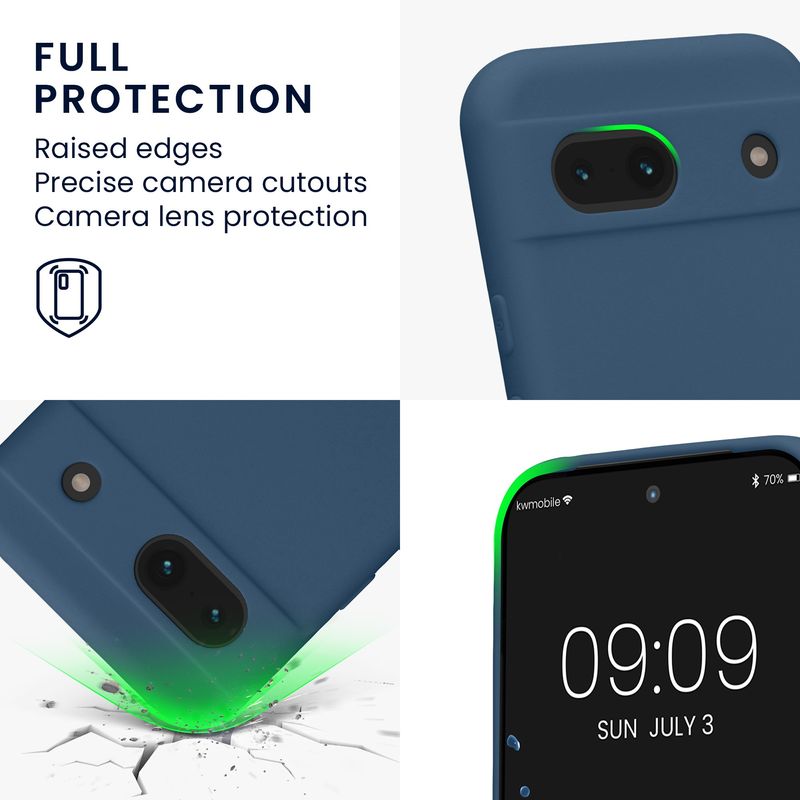 Laptop, Telefoane si Tablete - Telefoane mobile si accesorii - Accesorii Telefoane - Huse telefoane - Husa Kwmobile pentru Google Pixel 8a, anti-alunecare, protectie la zgarieturi, silicon, albastru - Infinity.ro