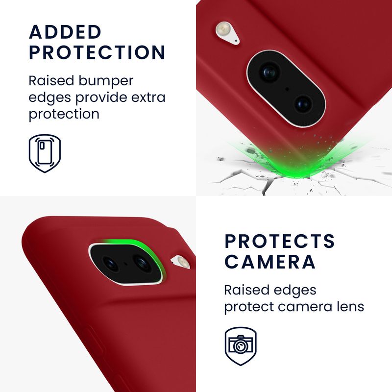 Laptop, Telefoane si Tablete - Telefoane mobile si accesorii - Accesorii Telefoane - Huse telefoane - Husa Kwmobile pentru Google Pixel 8, anti-alunecare, silicon, rosu - Infinity.ro