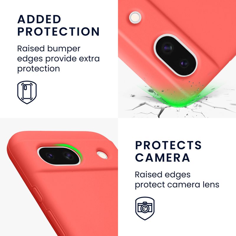 Laptop, Telefoane si Tablete - Telefoane mobile si accesorii - Accesorii Telefoane - Huse telefoane - Husa Kwmobile pentru Google Pixel 8a, anti-alunecare, silicon, coral neon - Infinity.ro