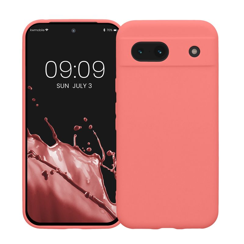 Laptop, Telefoane si Tablete - Telefoane mobile si accesorii - Accesorii Telefoane - Huse telefoane - Husa Kwmobile pentru Google Pixel 8a, anti-alunecare, silicon, coral pastel - Infinity.ro