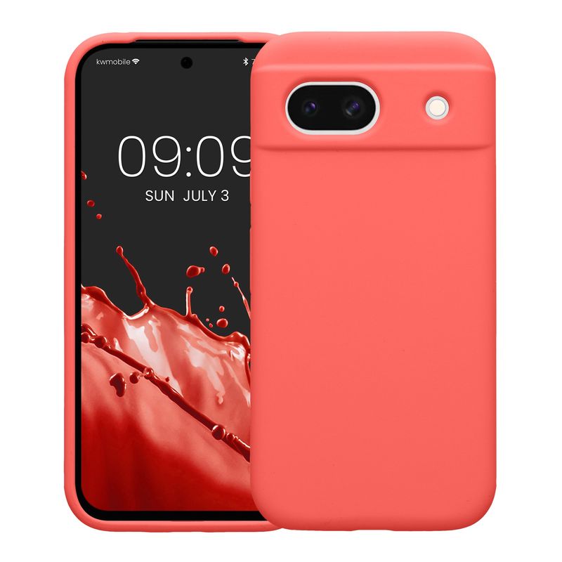 Laptop, Telefoane si Tablete - Telefoane mobile si accesorii - Accesorii Telefoane - Huse telefoane - Husa Kwmobile pentru Google Pixel 8a, anti-alunecare, silicon, coral neon - Infinity.ro