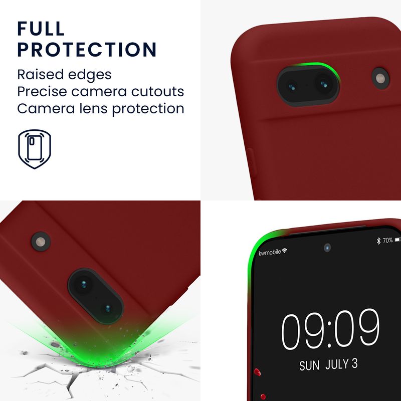 Laptop, Telefoane si Tablete - Telefoane mobile si accesorii - Accesorii Telefoane - Huse telefoane - Husa Kwmobile pentru Google Pixel 8a, anti-alunecare, silicon, rosu rubarba - Infinity.ro