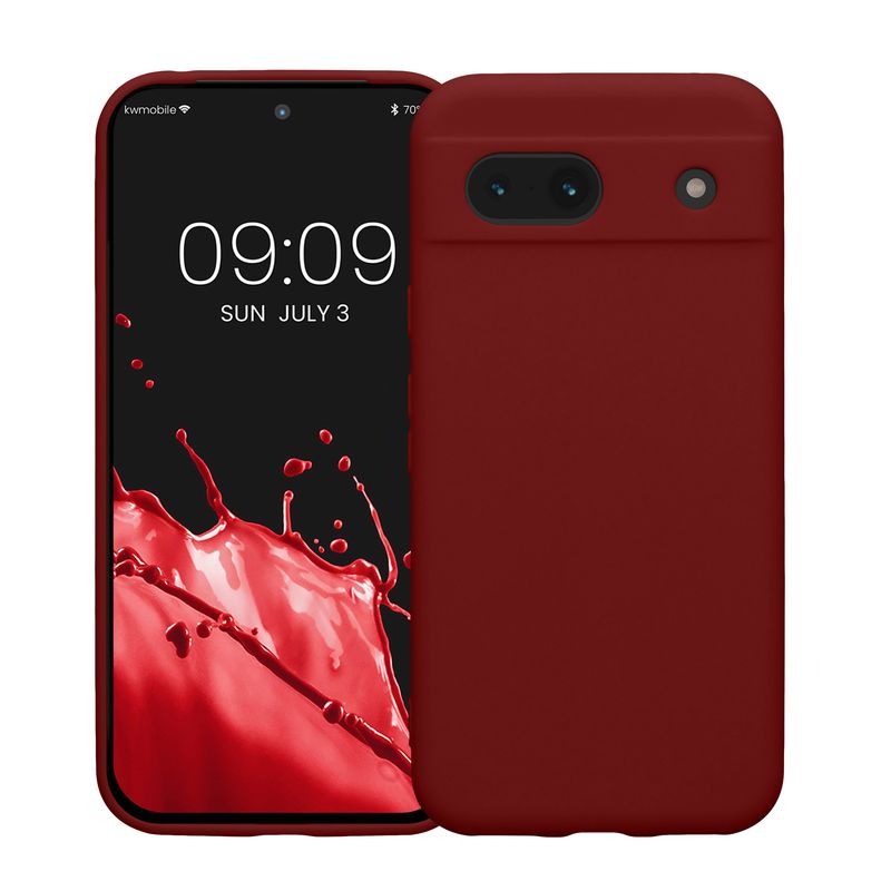 Laptop, Telefoane si Tablete - Telefoane mobile si accesorii - Accesorii Telefoane - Huse telefoane - Husa Kwmobile pentru Google Pixel 8a, anti-alunecare, silicon, rosu rubarba - Infinity.ro
