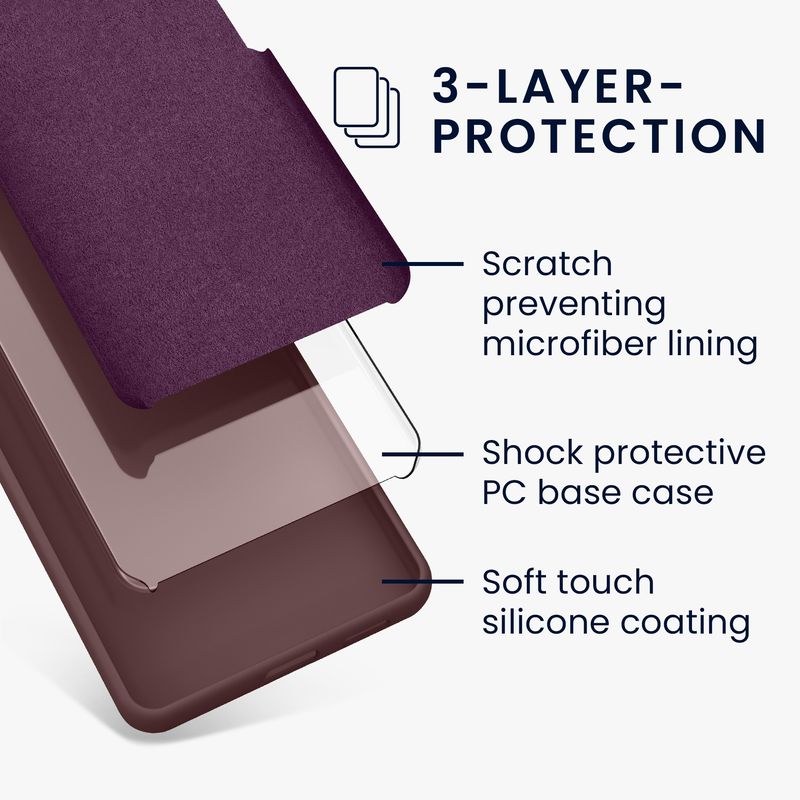 Laptop, Telefoane si Tablete - Telefoane mobile si accesorii - Accesorii Telefoane - Huse telefoane - Husa Kwmobile pentru Google Pixel 8a, anti-alunecare, silicon, mov strugure - Infinity.ro