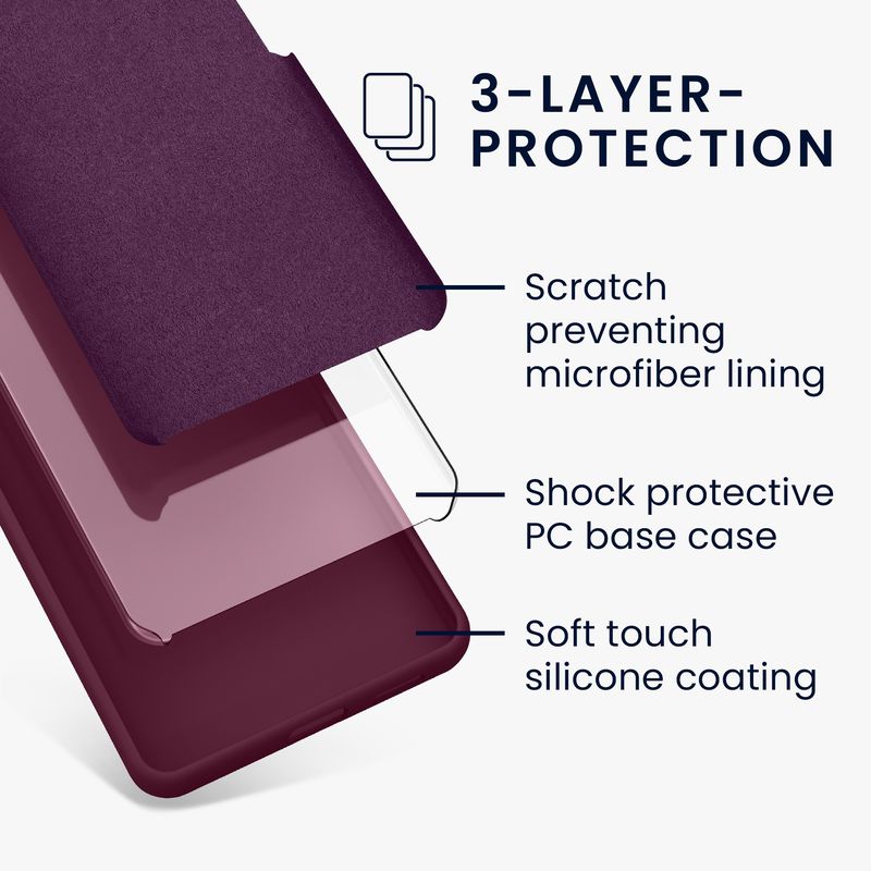Laptop, Telefoane si Tablete - Telefoane mobile si accesorii - Accesorii Telefoane - Huse telefoane - Husa Kwmobile pentru Google Pixel 8a, anti-alunecare, silicon, mov magenta - Infinity.ro