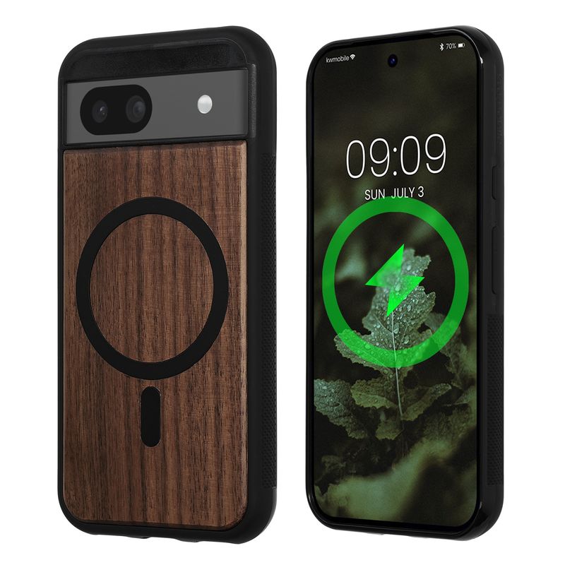 Laptop, Telefoane si Tablete - Telefoane mobile si accesorii - Accesorii Telefoane - Huse telefoane - Husa Kwmobile pentru Google Pixel 8a, compatibilitate MagSafe, lemn, TPU, maro - Infinity.ro