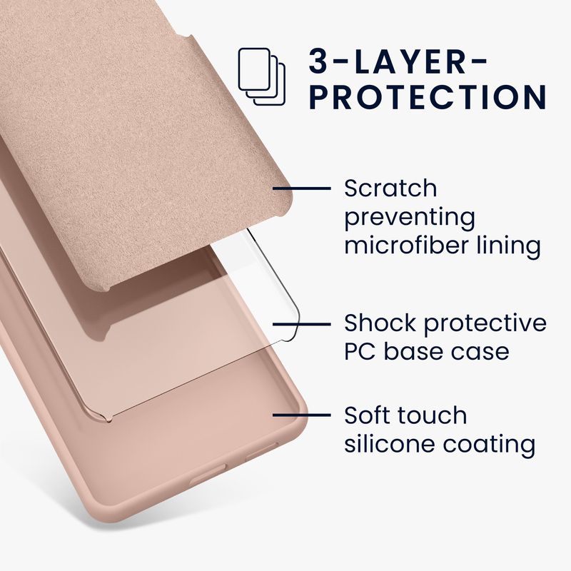 Laptop, Telefoane si Tablete - Telefoane mobile si accesorii - Accesorii Telefoane - Huse telefoane - Husa Kwmobile pentru Google Pixel 8a, anti-alunecare, silicon, roz prafuit - Infinity.ro