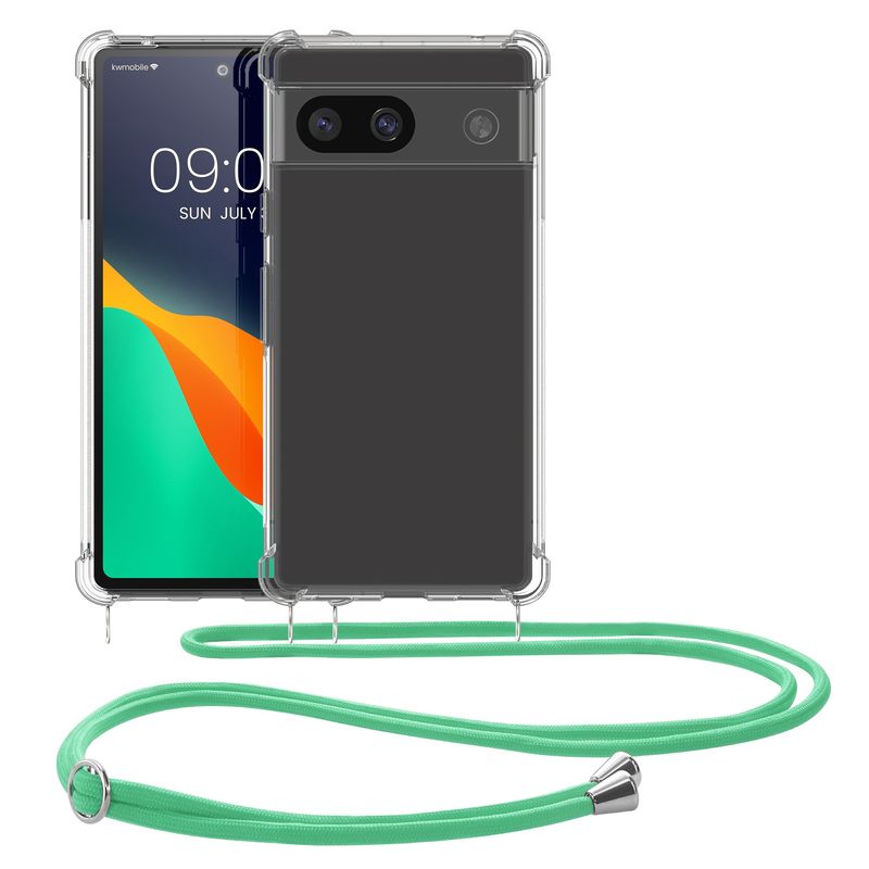 Laptop, Telefoane si Tablete - Telefoane mobile si accesorii - Accesorii Telefoane - Huse telefoane - Husa Kwmobile pentru Google Pixel 8a, protectie la socuri, TPU, transparent, verde - Infinity.ro