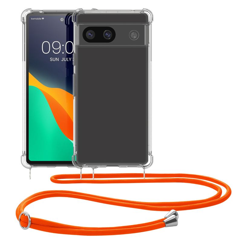 Laptop, Telefoane si Tablete - Telefoane mobile si accesorii - Accesorii Telefoane - Huse telefoane - Husa Kwmobile pentru Google Pixel 8a, protectie la socuri, TPU, transparent, portocaliu - Infinity.ro
