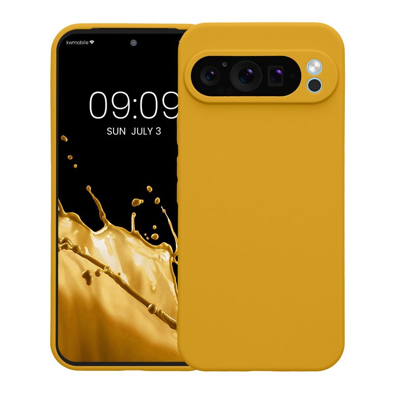 Laptop, Telefoane si Tablete - Telefoane mobile si accesorii - Accesorii Telefoane - Huse telefoane - Husa Kwmobile pentru Google Pixel 9 Pro XL, anti-alunecare, silicon, galben - Infinity.ro