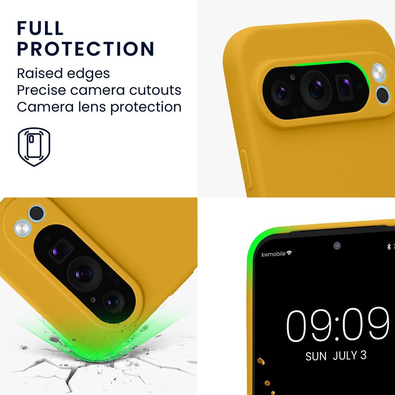 Laptop, Telefoane si Tablete - Telefoane mobile si accesorii - Accesorii Telefoane - Huse telefoane - Husa Kwmobile pentru Google Pixel 9 Pro XL, anti-alunecare, silicon, galben - Infinity.ro