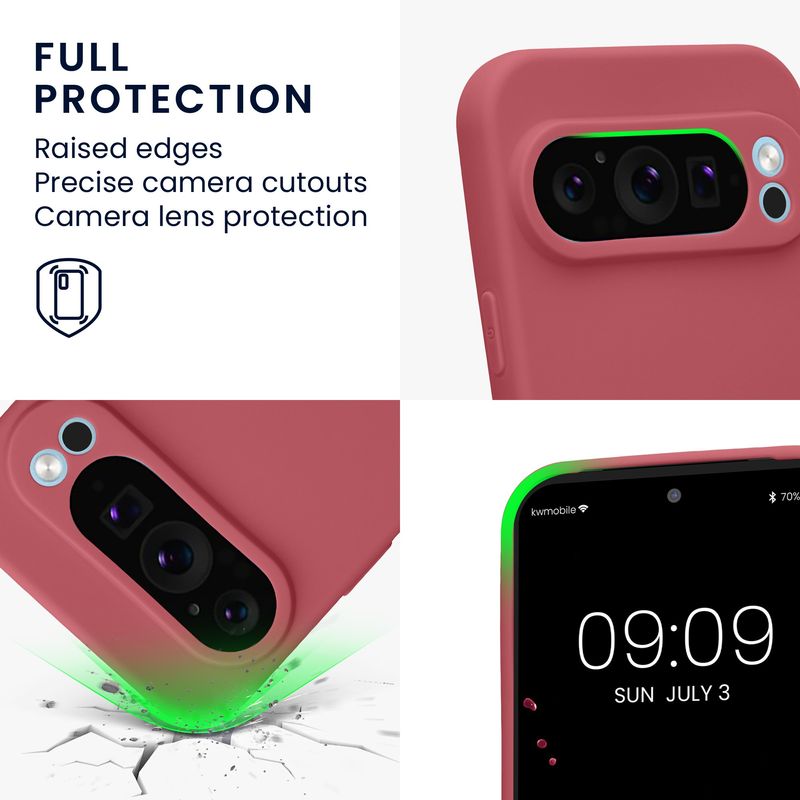 Laptop, Telefoane si Tablete - Telefoane mobile si accesorii - Accesorii Telefoane - Huse telefoane - Husa Kwmobile pentru Google Pixel 9 Pro, anti-alunecare, protectie la zgarieturi, silicon, roz - Infinity.ro
