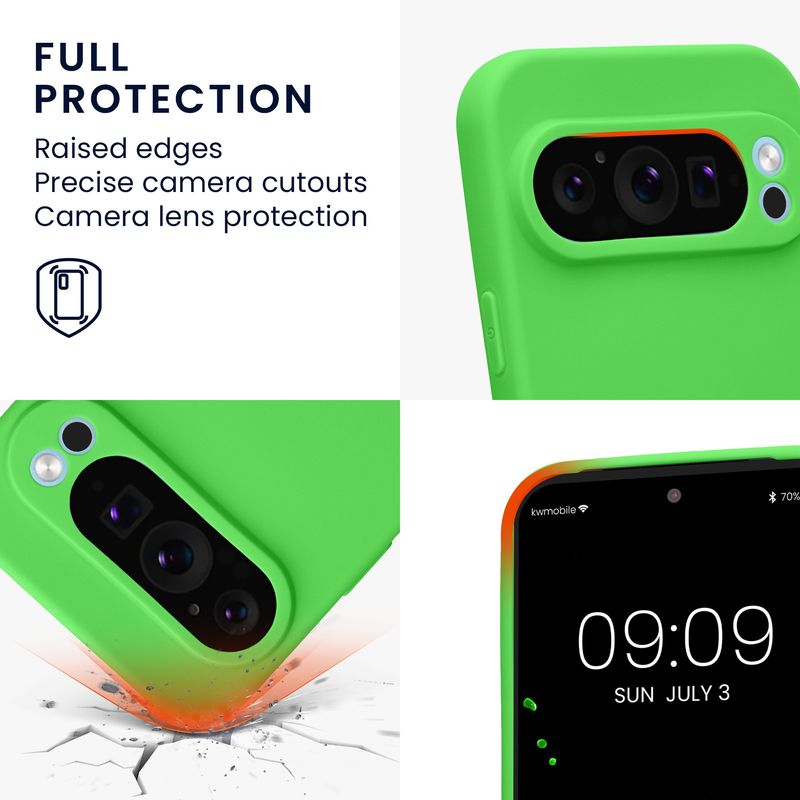 Laptop, Telefoane si Tablete - Telefoane mobile si accesorii - Accesorii Telefoane - Huse telefoane - Husa Kwmobile pentru Google Pixel 9 Pro, anti-alunecare, protectie la zgarieturi, silicon, verde - Infinity.ro
