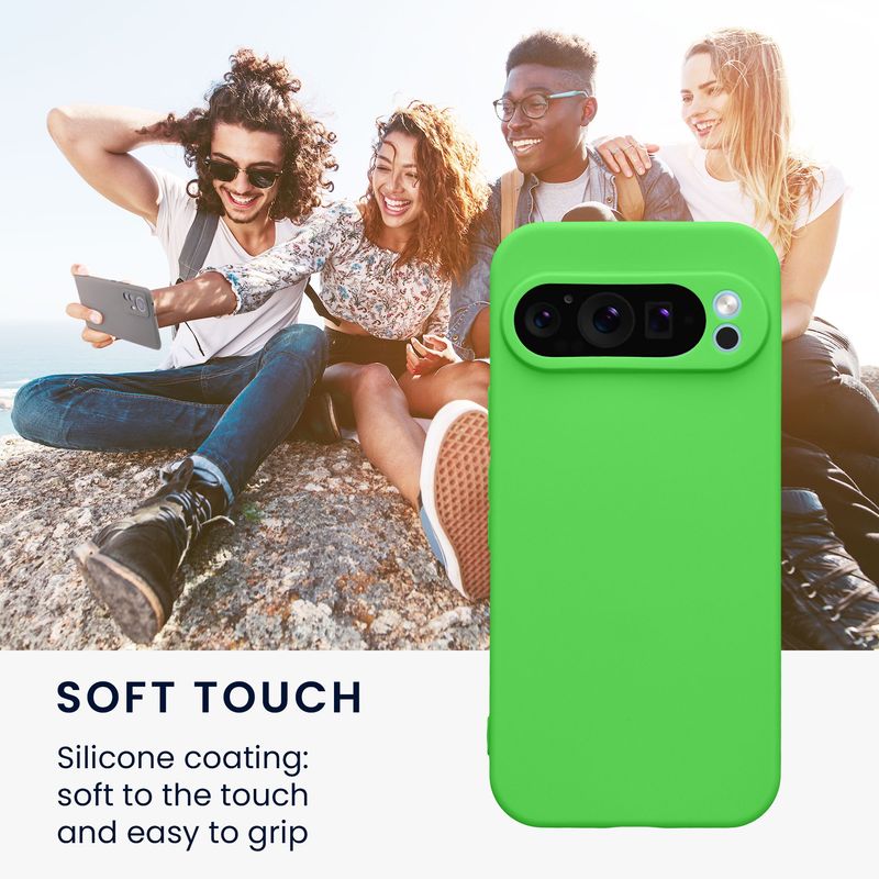 Laptop, Telefoane si Tablete - Telefoane mobile si accesorii - Accesorii Telefoane - Huse telefoane - Husa Kwmobile pentru Google Pixel 9 Pro, anti-alunecare, protectie la zgarieturi, silicon, verde - Infinity.ro