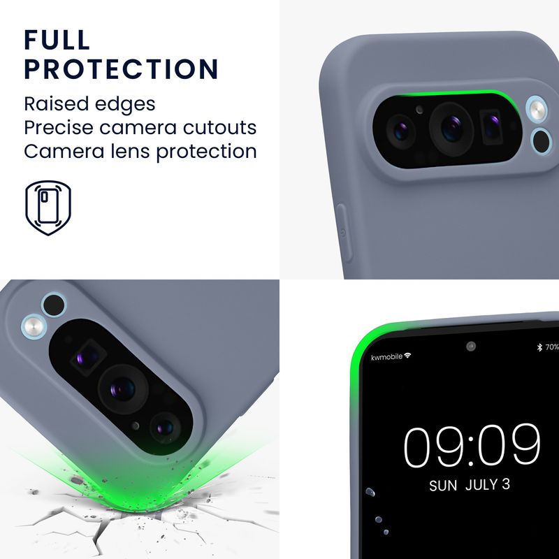 Laptop, Telefoane si Tablete - Telefoane mobile si accesorii - Accesorii Telefoane - Huse telefoane - Husa Kwmobile pentru Google Pixel 9 Pro, anti-alunecare, silicon, gri - Infinity.ro