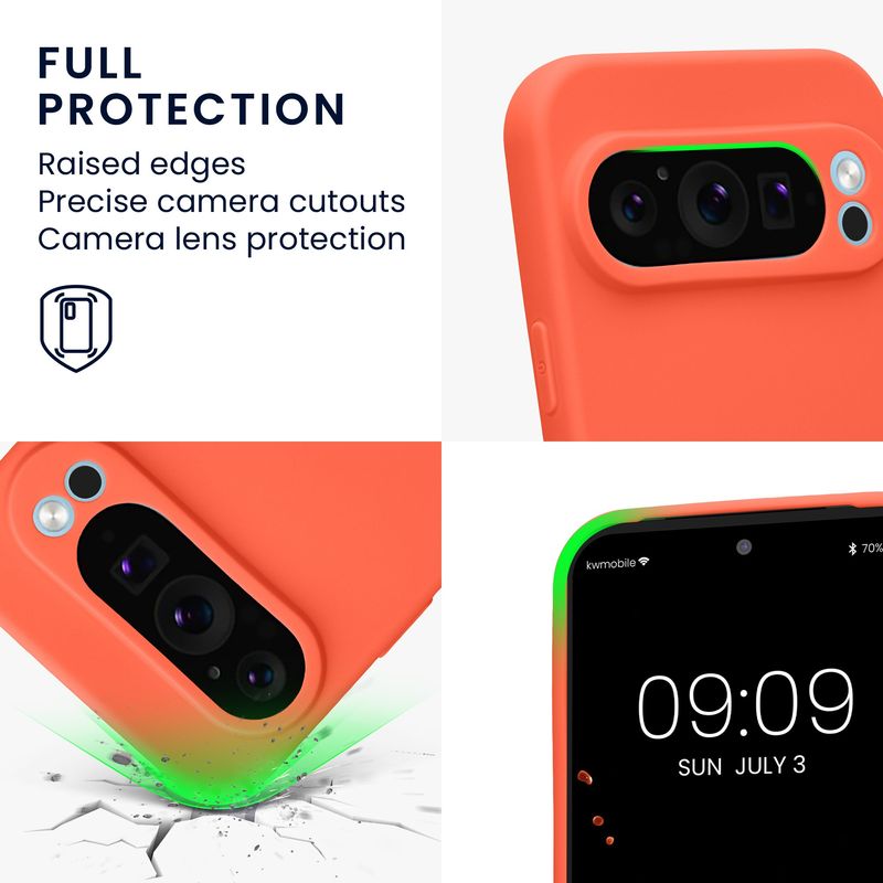 Laptop, Telefoane si Tablete - Telefoane mobile si accesorii - Accesorii Telefoane - Huse telefoane - Husa Kwmobile pentru Google Pixel 9 Pro, anti-alunecare, silicon, coral - Infinity.ro
